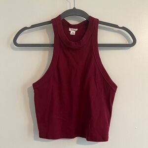 Garage Red Crop Tank Top Fitted Sleeveless